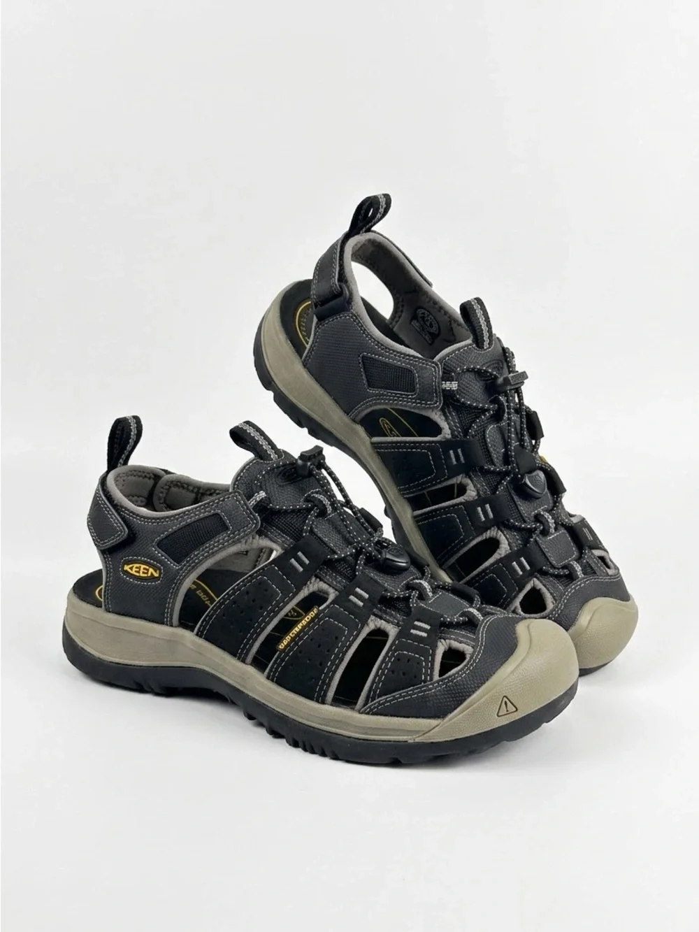 KEEN Rialto II H2 Closed Toe Water Hiking Sandals Webbing Black Gargoyle 9.5